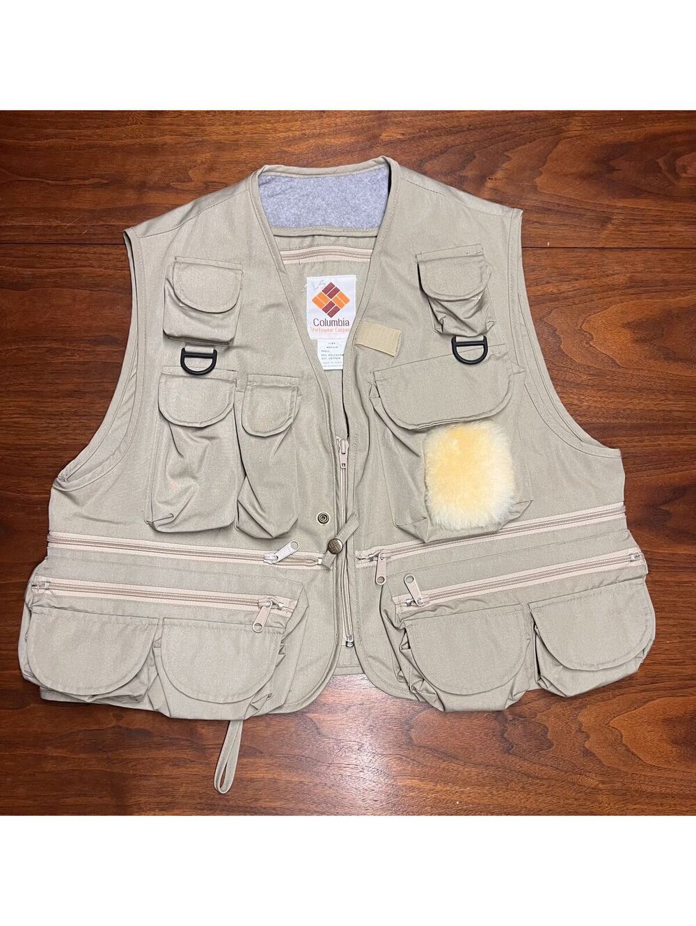 Vtg Columbia 1182 Fly Fishing Vest Medium Tan Multi-Pocket
